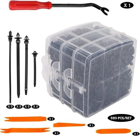 UTSAUTO 675Pcs Car Retainer Clips & Plastic Fasteners Kit Fender Rivet Clips 16 Most Popular Sizes Auto Push Pin Rivets Set for Toyota GM Ford Honda Acura Chrysler in Saudi Arabia
