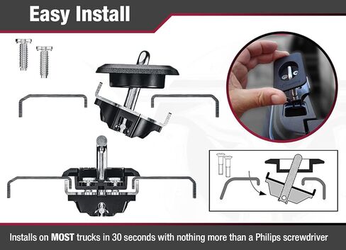 ربطات عنق لسرير الشاحنة قابلة للسحب من Bull Ring لـ '15-'21 Ford F150، 17-'21 Ford F250 & F350 Super Duty، 17-'21 Ford Raptor (زوجان)... in Kuwait