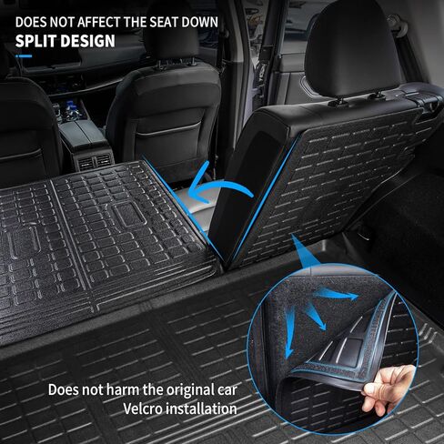 Bomely Fit 2021 2022 2023 Nissan Rogue الحصير الأرضية، سجادة صندوق السيارة، سجادة البضائع TPE، أغطية المقاعد الخلفية لجميع الأحوال الجوية، ملحقات روج (حصيرة الصندوق الخلفي + حصير مسند الظهر + حصير الأرضية) in Kuwait