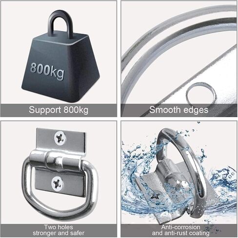 4 Pack D Ring Tie Down Anchors Heavy Duty 6000 Pound Stainless Steel Bolt-on D-Rings for Cargo on Trucks, Pickups, Trailers, Bed,Bracket,Flush Mount Tie Down Anchor Hooks,Surface Mount Tie Down Ring in Saudi Arabia