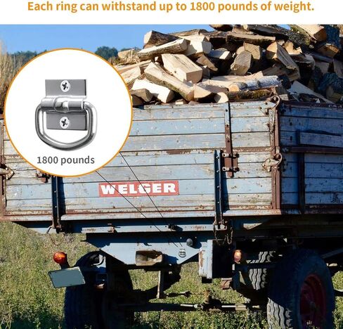 4 Pack D Ring Tie Down Anchors Heavy Duty 6000 Pound Stainless Steel Bolt-on D-Rings for Cargo on Trucks, Pickups, Trailers, Bed,Bracket,Flush Mount Tie Down Anchor Hooks,Surface Mount Tie Down Ring in Saudi Arabia