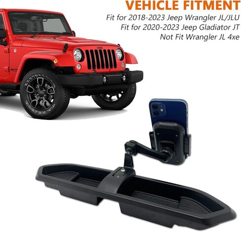 حامل هاتف Medwoka لـ 2018-2023 Jeep Wrangler JL JLU & Gladiator JT، مجموعة نظام علبة لوحة أجهزة القياس متعددة التركيب مع قضيب ذراع تمديد، ملحقات داخلية مخصصة للمركبة in Saudi Arabia