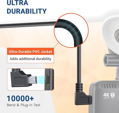 روف كابل طاقة USB صغير لشحن السيارة بطول 12 قدم لكاميرا لوحة القيادة R2-4K من التيميت in Kuwait