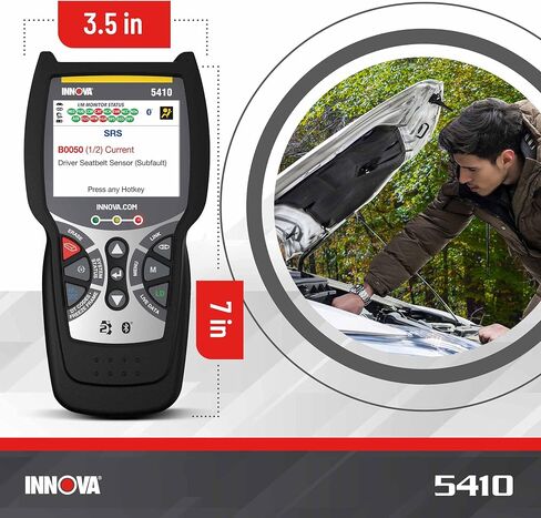 INNOVA 5410 OBD2 Scanner ABS SRS Airbag Engine Transmission Scan Tool OBD2, All System Scanner, Airbag Light Reset, Oil Light Reset, Get Fixes & Parts for Unlimited Vehicles on iPhone & Android in Saudi Arabia