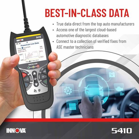 INNOVA 5410 OBD2 Scanner ABS SRS Airbag Engine Transmission Scan Tool OBD2, All System Scanner, Airbag Light Reset, Oil Light Reset, Get Fixes & Parts for Unlimited Vehicles on iPhone & Android in Saudi Arabia
