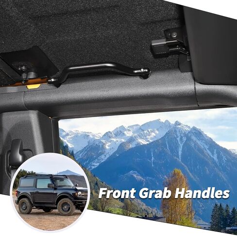 Jimen لمقابض برونكو، قطعتان من قضبان الإمساك المعدنية المقبض الأمامي المتوافقة مع Ford Bronco 2 Door/4 Door 2021-2023 in Saudi Arabia