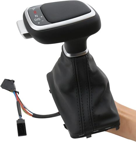 مقبض ناقل حركة اوتوماتيكي للسيارة مع زر مع ضوء LED لسيارة اودي A5 A4L A6L Q7 Q5 B8 B8PA B9 2009-2016 مقبض ناقل الحركة من الجلد مقاوم للغبار (النوع بي) in Kuwait