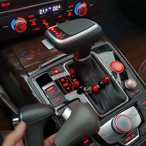 مقبض ناقل حركة اوتوماتيكي للسيارة مع زر مع ضوء LED لسيارة اودي A5 A4L A6L Q7 Q5 B8 B8PA B9 2009-2016 مقبض ناقل الحركة من الجلد مقاوم للغبار (النوع بي) in Kuwait