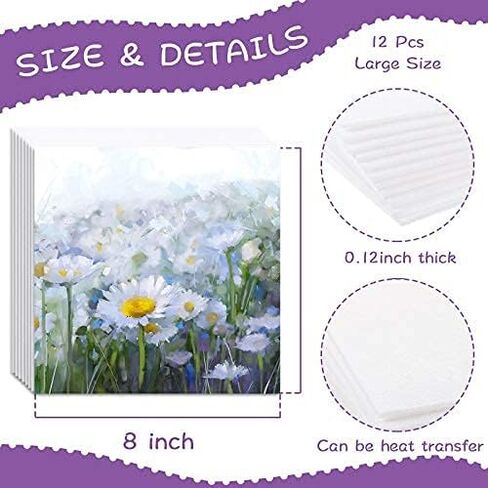 8 x 8 Inch Sublimation Air Freshener Sheets Felt Large-Size Car White Fragrant Blank Air Freshener Sheets DIY Auto Scented Sheets for Car Home Use Heat Press Decor for Various Styles, 12 Pieces in Kuwait