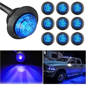 HIPOPY 10 قطع 3/4 بوصة LED مصابيح دائرية لعلامات الرصاص، ضوء رصاصة لإشارة الجري المقاومة للماء، ملحقات مقطورة شاحنة السيارة العالمية (أبيض) in Kuwait