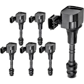 A-Premium Engine Ignition Coil Packs Compatible with Nissan Altima Frontier Maxima Murano Pathfinder Quest Xterra Infiniti I35 QX4 Suzuki Equator 3.5L 4.0L 6-PC Set