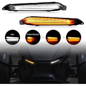 SAUTVS LED Turn Signal Daytime Running Lights for Can-Am Spyder, Front DRL Turn Signal with Yellow Flashing Lights for Can Am Spyder RT 2020-2024 Accessories (2PCS, Replace #219401024) in Saudi Arabia