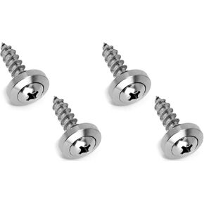 LFPartS Stainless Steel Rust Resistant License Plate Frame Self Tapping Screws Fasteners M6x20mm, Black