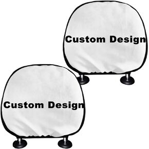 Babrukda Custom Design Your Own Photo Custom Car Seat Head Rest Cover Customizable Gifts Personalized Breathable Headrest Cover 2 Pack, Auto Seat Cushion Covers Fit for Most Cars Van Truck SUV Sedan in Saudi Arabia
