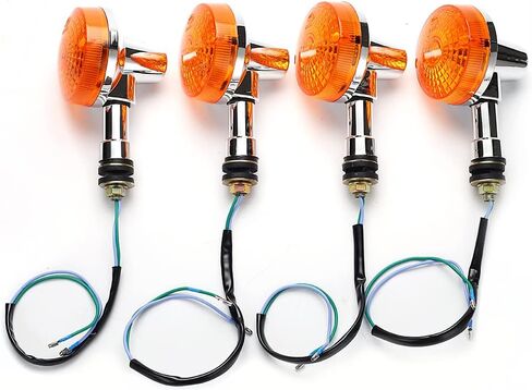 زد ايه اس 4 قطع من اشارات الانعطاف - مصابيح اشارة الانعطاف الامامية والخلفية للدراجات النارية متوافقة مع سوزوكي ياماها - كهرماني - مصباح LED - اكسسوارات الدراجات النارية - مجموعة مصابيح خلفية in Kuwait