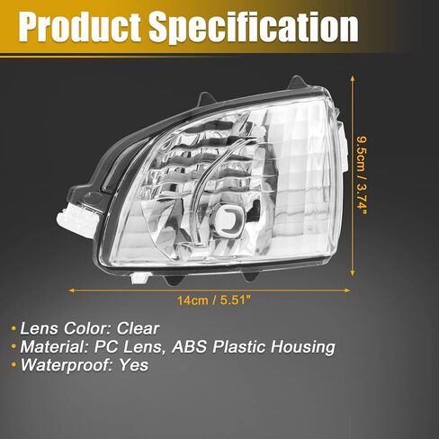 X AUTOHAUX Car Front Left Side Mirror Turn Signal Light Corner Lamp Len 31111813 for Volvo XC70 2009-2016 in Saudi Arabia