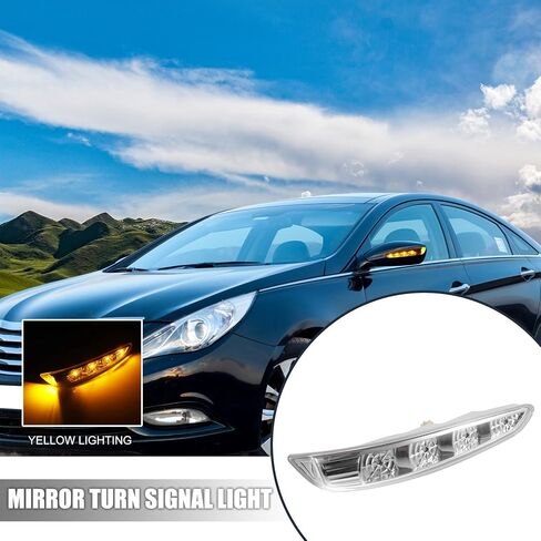 X AUTOHAUX 1 زوج سيارة 4 LED الجبهة اليسرى واليمنى الجانب مرآة بدوره مصباح إشارة 87613-3S000 87623-3S000 لشركة هيونداي سوناتا 2011-2014 in Saudi Arabia