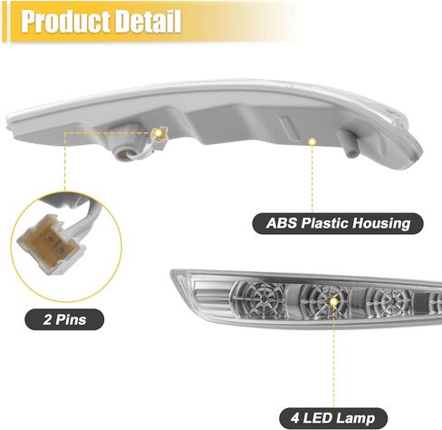 X AUTOHAUX 1 زوج سيارة 4 LED الجبهة اليسرى واليمنى الجانب مرآة بدوره مصباح إشارة 87613-3S000 87623-3S000 لشركة هيونداي سوناتا 2011-2014 in Saudi Arabia