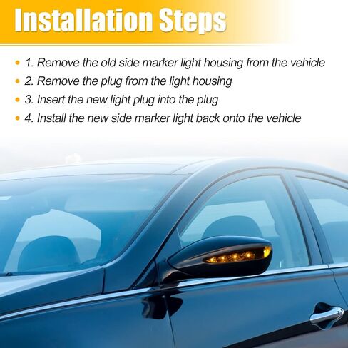 X AUTOHAUX 1 زوج سيارة 4 LED الجبهة اليسرى واليمنى الجانب مرآة بدوره مصباح إشارة 87613-3S000 87623-3S000 لشركة هيونداي سوناتا 2011-2014 in Saudi Arabia