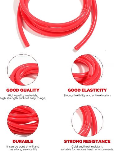 10 Ft Silicone Vacuum Tubing,Universal High Performance Automotive Silicone Vacuum Tubing Hose line,1/4" Inner Diameter Hose,automotive Replacement Vacuum Hose Line(Black) in Kuwait