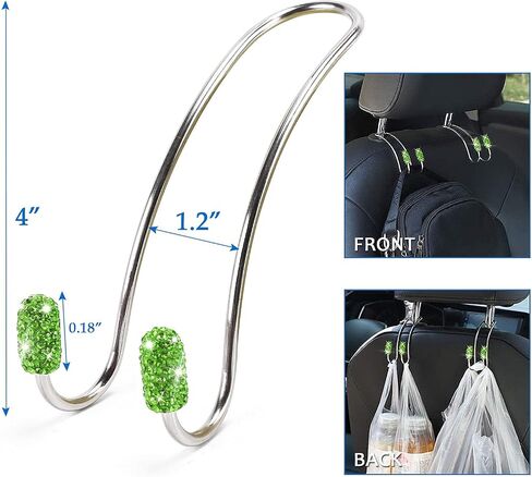 ToBeQueen Bling Car Accessories Set for Women Girl, Bling Head Rest Collars Rings,Bling Dual USB Car Charger,Bling Car Hook Backseat,Bling Cup Holder,Bling Tire Valve Stem Caps,Car Bling Rings(White) in Kuwait