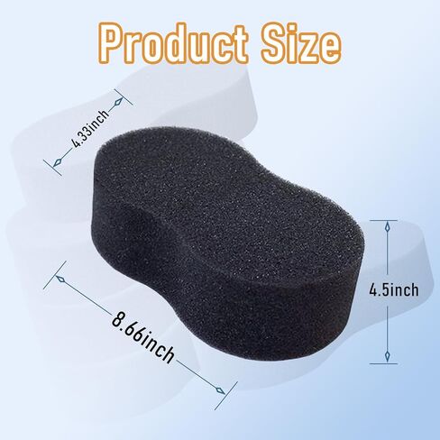 NGHEY Pack-5 إسفنجة سميكة لغسيل السيارات، إسفنجة مسح السيارة بالشمع عالية الكثافة، مجموعة أدوات تنظيف إسفنجية ماصة صديقة للبيئة للأطباق والبلاط والدراجة والمطبخ والقارب والتنظيف المنزلي (رمادي) in Kuwait