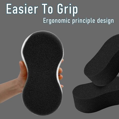 NGHEY Pack-5 إسفنجة سميكة لغسيل السيارات، إسفنجة مسح السيارة بالشمع عالية الكثافة، مجموعة أدوات تنظيف إسفنجية ماصة صديقة للبيئة للأطباق والبلاط والدراجة والمطبخ والقارب والتنظيف المنزلي (رمادي) in Kuwait