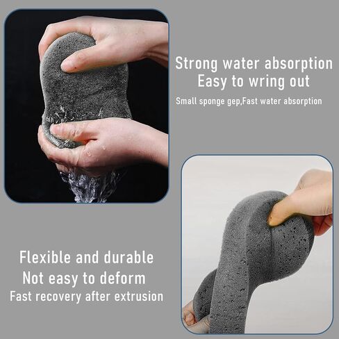 NGHEY Pack-5 إسفنجة سميكة لغسيل السيارات، إسفنجة مسح السيارة بالشمع عالية الكثافة، مجموعة أدوات تنظيف إسفنجية ماصة صديقة للبيئة للأطباق والبلاط والدراجة والمطبخ والقارب والتنظيف المنزلي (رمادي) in Kuwait