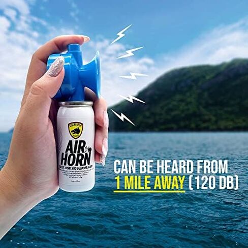 Guard Dog Security Air Horn for Boating, Sporting events & Outdoor alarm - Very Loud Canned Boat Accessories - 120 dB can be heard 1 mile away - 1.4oz Can (1.4 oz With horn) in Saudi Arabia