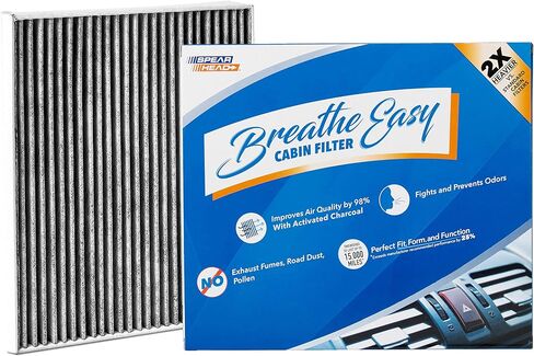 Spearhead Odor Defense Breathe Easy Cabin Filter, Fits Like OEM, Up to 25% Longer Lasting w/Activated Carbon (BE-150) in Kuwait