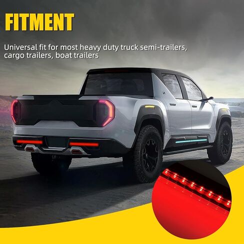 keing 2 حزمة 10 "30 led مقطورة ضوء الذيل 3rd الفرامل وقف متسلسل بدوره أضواء الإشارة الجمعية الأحمر والعنبر مقاوم للماء الخلفية صانع شريط معرف ل 12 فولت مقطورة قارب شاحنة rv، ضمان 5 سنوات in Kuwait