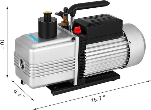 VEVOR 1 HP Two Conditioning Pump 120V 0.3PA Ultimate Refrigerant HVAC Air Tool for Automobile Reparation Vacuum Evacuation (2-Stage, 8CFM), Silver & Black in Saudi Arabia