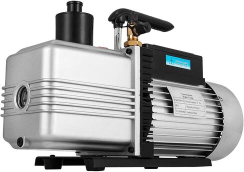VEVOR 1 HP Two Conditioning Pump 120V 0.3PA Ultimate Refrigerant HVAC Air Tool for Automobile Reparation Vacuum Evacuation (2-Stage, 8CFM), Silver & Black in Saudi Arabia