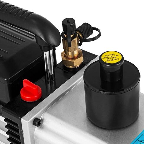 VEVOR 1 HP Two Conditioning Pump 120V 0.3PA Ultimate Refrigerant HVAC Air Tool for Automobile Reparation Vacuum Evacuation (2-Stage, 8CFM), Silver & Black in Saudi Arabia