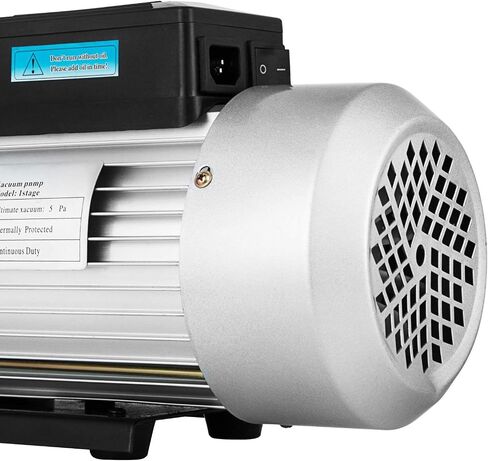 VEVOR 1 HP Two Conditioning Pump 120V 0.3PA Ultimate Refrigerant HVAC Air Tool for Automobile Reparation Vacuum Evacuation (2-Stage, 8CFM), Silver & Black in Saudi Arabia