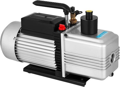 VEVOR 1 HP Two Conditioning Pump 120V 0.3PA Ultimate Refrigerant HVAC Air Tool for Automobile Reparation Vacuum Evacuation (2-Stage, 8CFM), Silver & Black in Saudi Arabia