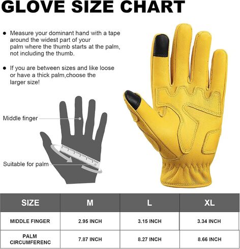 قفازات OZERO للدراجات النارية للرجال - قفاز دراجة نارية من الجلد الطبيعي بشاشة تعمل باللمس لركوب BMX ATV MTB، وسباق الطرق، وركوب الدراجات، والموتوكروس، والصيد in Saudi Arabia