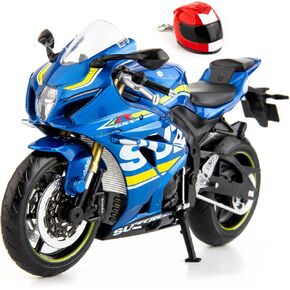 MSZ 1/12 Compatible for Suzuki GSX-R1000 Motorcycle Toy,Collector Motorcycle Modle with Display Stand,Toy Motorcycles for 3-9 Year Old Boys Black