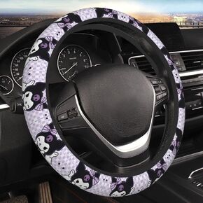 Cute Cartoon Kuromi Steering Wheel Cover Universal 15 in Car Accessories for Men Women,Steering Wheel Protector Comfortable Protective Case for SUV Sedan Decor… in Saudi Arabia