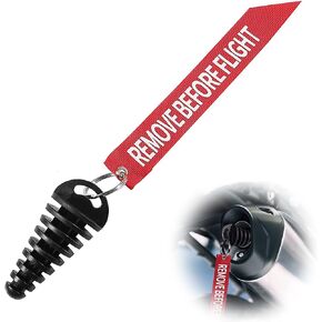 Muffler Exhaust Wash Plug 0.6"-1.5" Wash Plug with Streamer for Motorcycle Bike 2 Stroke Rubber Exhaust Silencer, Black
