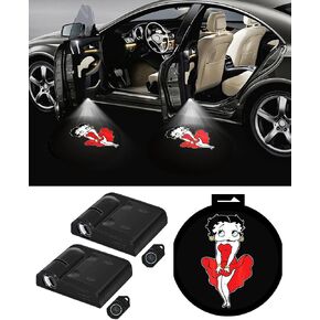 2PCS Betty Car Door Lights Logo Projector for Boop,Betty Courtesy Boop Ghost Shadow Welcome Door Lamp Fit All Cars in Kuwait