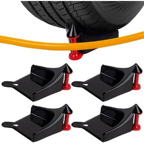 دليل خرطوم السيارات من جيبان، 4 قطع من ادوات لوازم غسيل السيارات، يمنع خرطوم الغسالة بالضغط من الالتصاق تحت الاطارات، لوازم تفصيل السيارات والدراجات النارية واطارات الشاحنات (اسود) in Kuwait