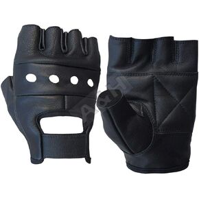 A&H Apparel Leather Motorcycle Glove Genuine Cowhide Fingerless Leather Driving Gloves (Small) in Kuwait