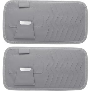 حاملات أقراص CD من PATIKIL، قطعتان من جلد البولي يوريثان، إجمالي سعة 16 قرصًا، منظم فواصل تخزين وجيب مع حزام لمجموعة أقنعة السيارة، أسود in Kuwait