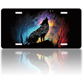 American Flag Deer License Plate Cover Vintage USA Flag License Plate Funny Animal Stainless Steel for Car Decoration Accessory Vanity Tag for Us Canada Standard Holder for Men Women12.2" X 6.2"