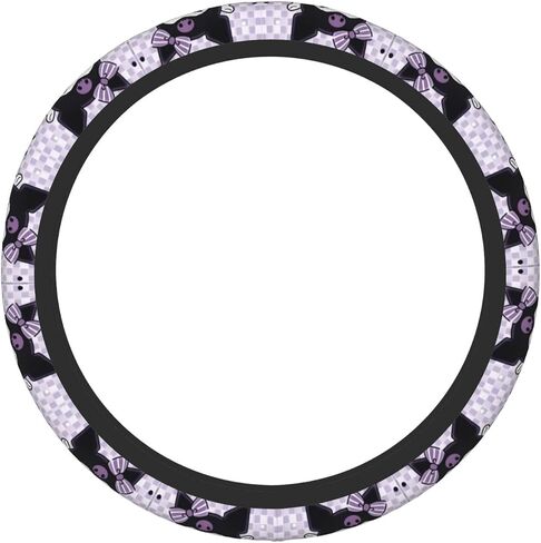 Cute Cartoon Kuromi Steering Wheel Cover Universal 15 in Car Accessories for Men Women,Steering Wheel Protector Comfortable Protective Case for SUV Sedan Decor… in Saudi Arabia