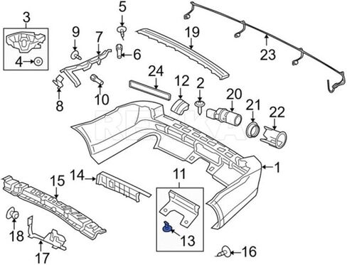 20 قطعة من بطانة الجسم من ريكسكا ملتوية لقفل مشبك التثبيت متوافق مع لاند روفر LR012844 ديسكفري رينج روفر (عبوة من 20 قطعة) in Kuwait