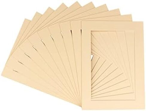 12x16 Mat Bevel Cut for 8.5x11 Photos - Acid Free Cream Precut Matboard - For Pictures, Photos, Framing - 4-ply Thickness in Kuwait