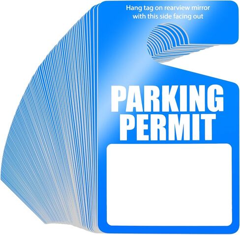 500 Pcs Parking Permit Hang Tags Bulk, Temporary Parking Passes Parking Placards Plastic Blank PVC 3 x 5 Inch for Car Rear View Mirror Windshield Vehicle Parking Management (Blue) in Kuwait