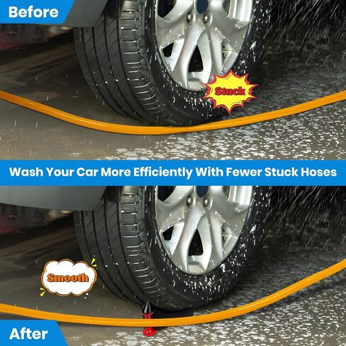 دليل خرطوم السيارات من جيبان، 4 قطع من ادوات لوازم غسيل السيارات، يمنع خرطوم الغسالة بالضغط من الالتصاق تحت الاطارات، لوازم تفصيل السيارات والدراجات النارية واطارات الشاحنات (اسود) in Kuwait